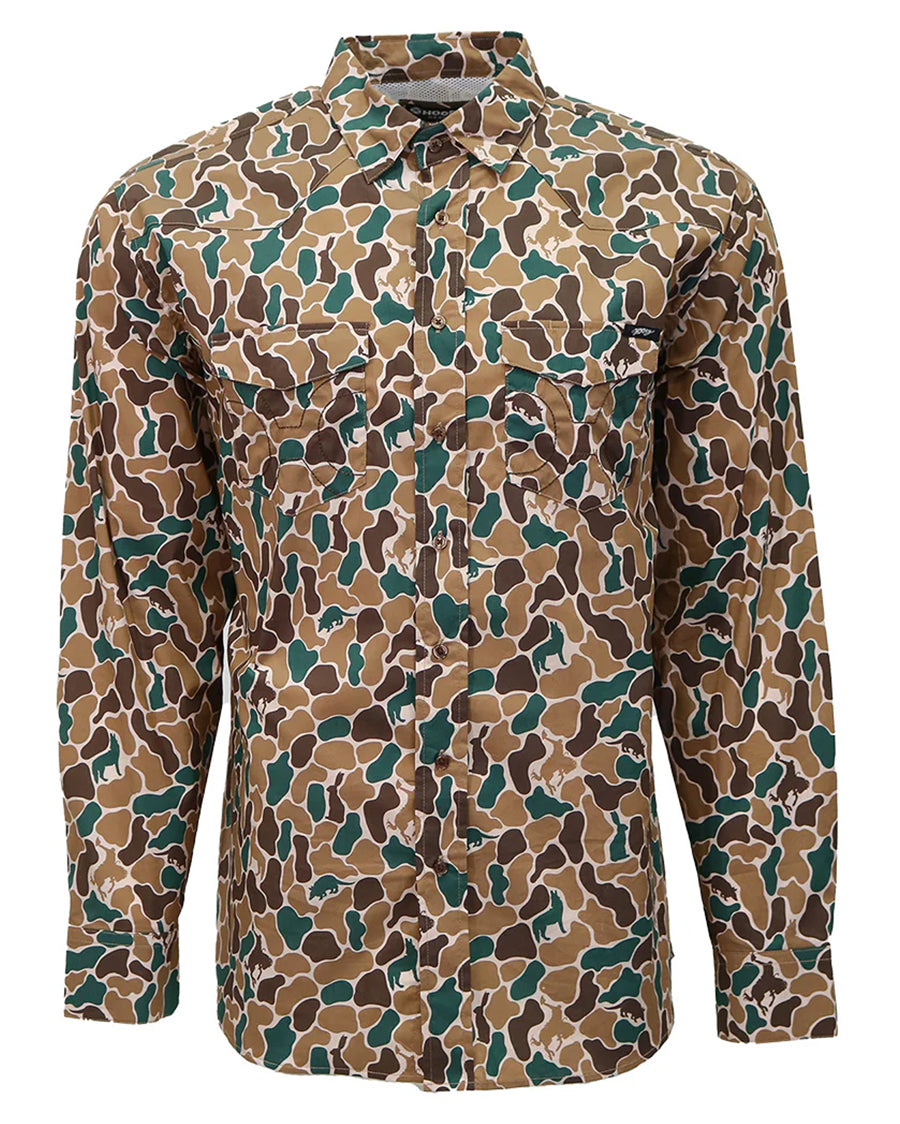 Men's Maverick Duck Camo Long Sleeve Pearl Snap Shirt - Ht1864Ca