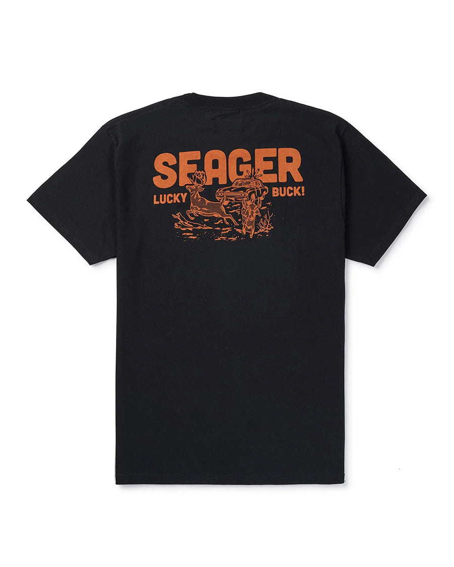 Men's Lucky Buck Tee - Mtf25Lkbuckblk by Seager from Skip’s Western Outfitters | SEA-MTF25LKBUCKBLK-S-BLACK