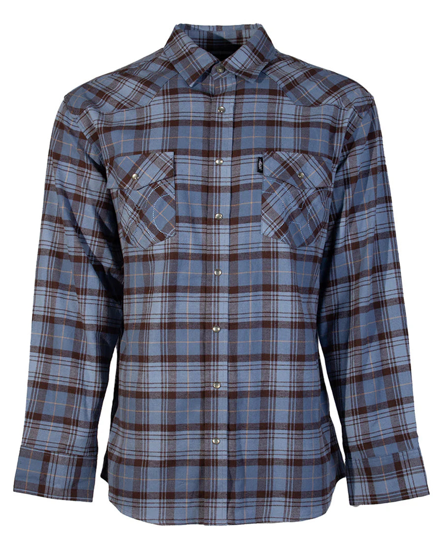 Men's Pearl Snap Loose Fitting Flannel - Hf1004Blbk by Hooey from Skip’s Western Outfitters | HOO-HF1004BLBK-S-BLUE/BLACK