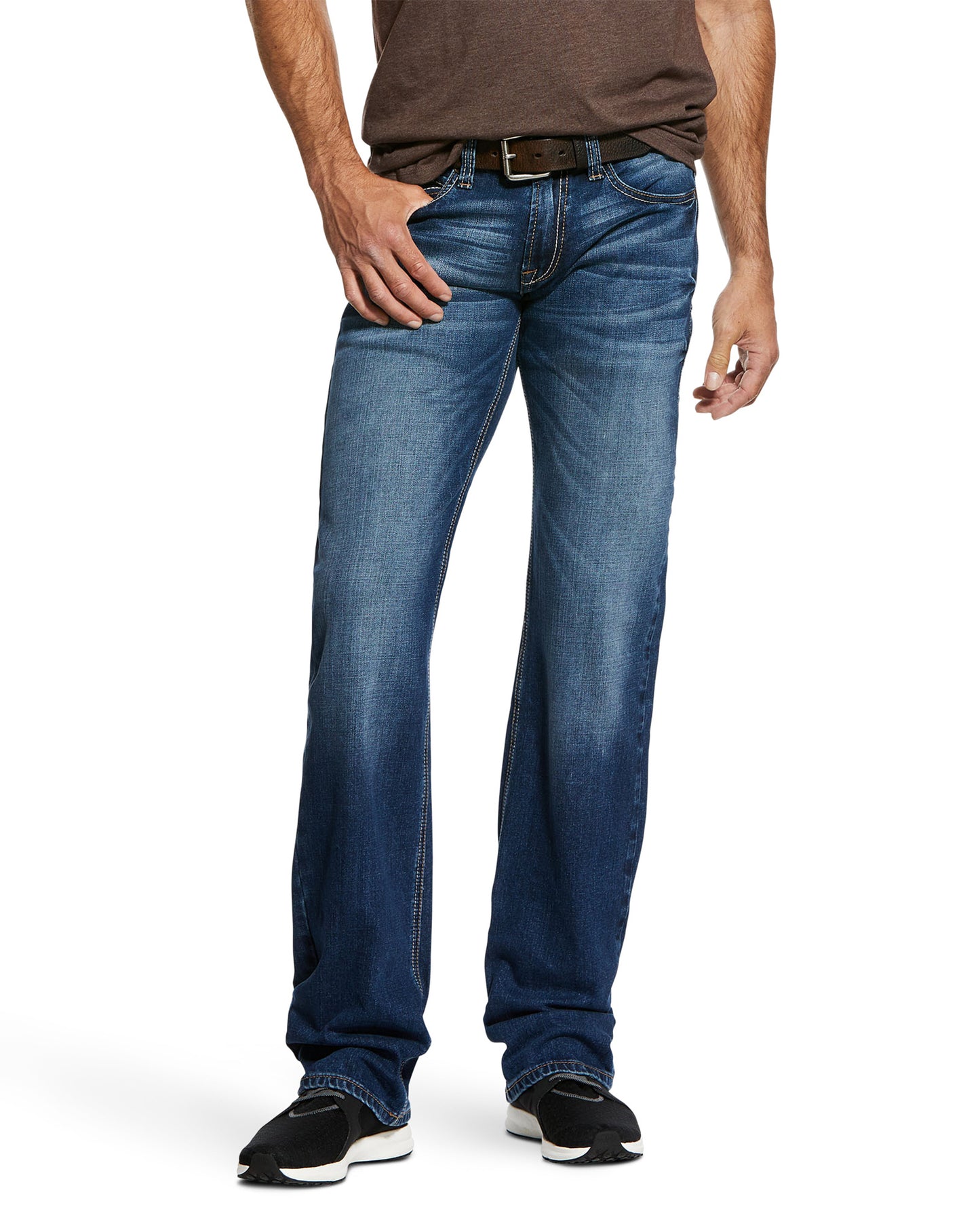 Men's M7 Rocker Stretch Nassau Stackable Straight Leg Jeans - 10032321 by Ariat from Skip’s Western Outfitters | ARI-10032321-28-30