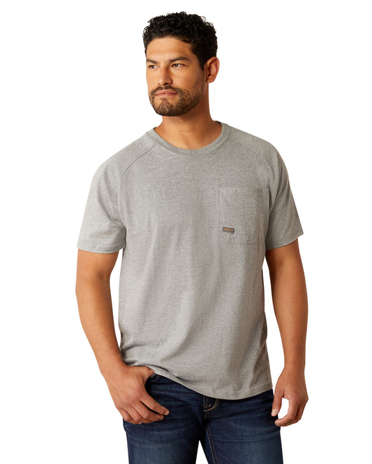 Men's Rebar Cotton Strong Hardhead T-Shirt by Ariat from Skip’s Western Outfitters | ARI-10054443-XS-HEATHER-GREY