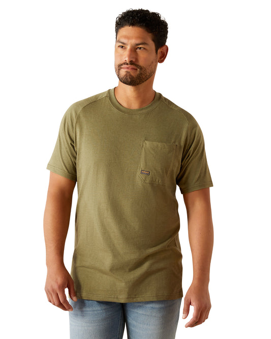 Men's Rebar Cotton Strong Buddy T-Shirt by Ariat from Skip’s Western Outfitters | ARI-10054509-XS-SAGE-HEATHER