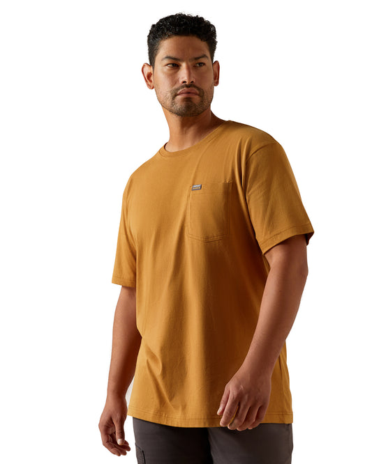 Men's Rebar Cotton Strong Groundbreaker T-Shirt by Ariat from Skip’s Western Outfitters | ARI-10054511-SML-KHAKI