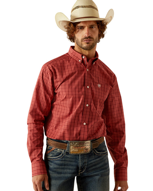 Men's Pro Series Cleo Classic Fit Shirt by Ariat from Skip’s Western Outfitters | ARI-10054677-XS-DARK-RED