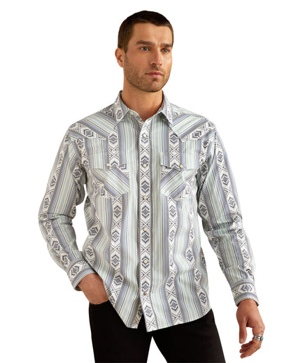 Men's Heller Retro Fit Shirt by Ariat from Skip’s Western Outfitters | ARI-10054704-XS-BLUE