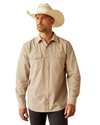 Men's Hollis Retro Fit Shirt by Ariat from Skip’s Western Outfitters | ARI-10054712-XS-TAN