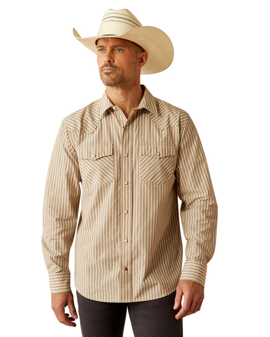 Men's Hollis Retro Fit Shirt by Ariat from Skip’s Western Outfitters | ARI-10054712-XS-TAN
