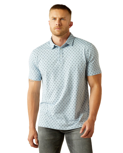 Men's Retro Polo by Ariat from Skip’s Western Outfitters | ARI-10054905-SML-CASHMERE-BLUE