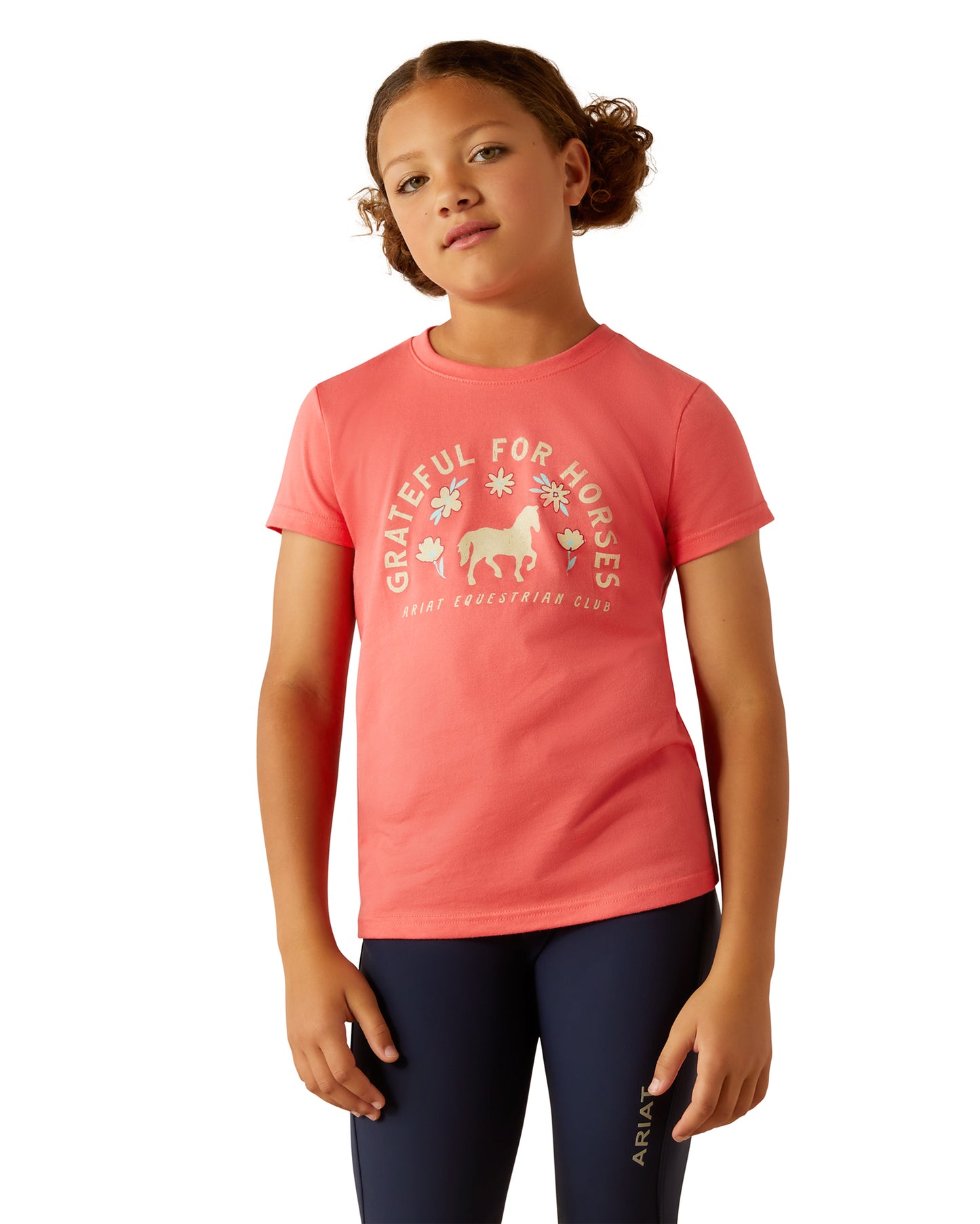 Girls' Grateful T-Shirt - 10055142 by Ariat from Skip’s Western Outfitters | ARI-10055142-XS-CORAL-PARADISE