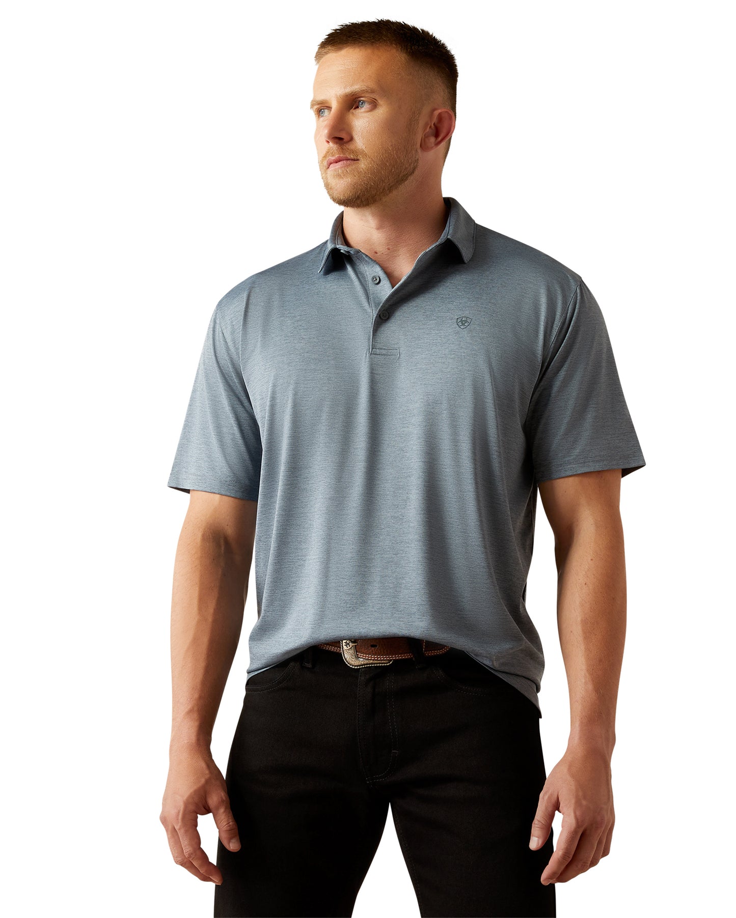 Men's Charger 2.0 Polo by Ariat from Skip’s Western Outfitters | ARI-10055408-SML-NEWSBOY-BLUE