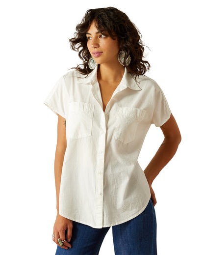 Women's Vacation Western Shirt by Ariat from Skip’s Western Outfitters | ARI-10058717-XS-CLOUD-DANCER