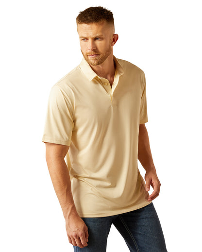 Men's Charger 2.0 Polo Shirt by Ariat from Skip’s Western Outfitters | ARI-10058790-S-BLEACHED-SAND