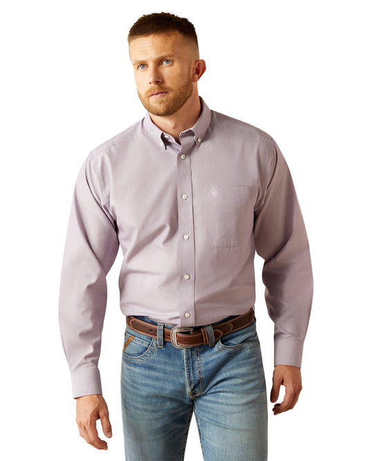 Men's Wrinkle Free Solid Shirt by Ariat from Skip’s Western Outfitters | ARI-10058805-XS-LILAC