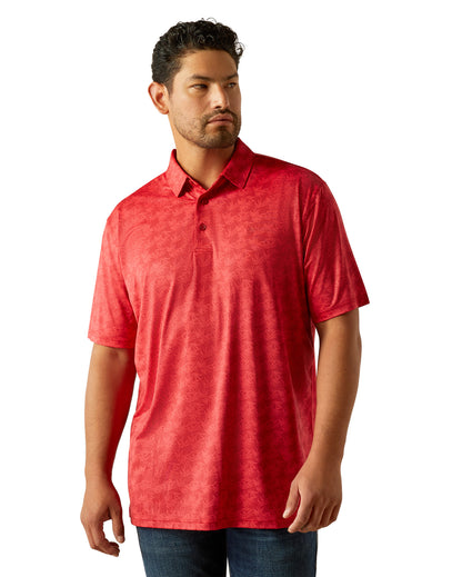 Men's 360 Airflow Polo Shirt by Ariat from Skip’s Western Outfitters | ARI-10058837-S-SCARLET