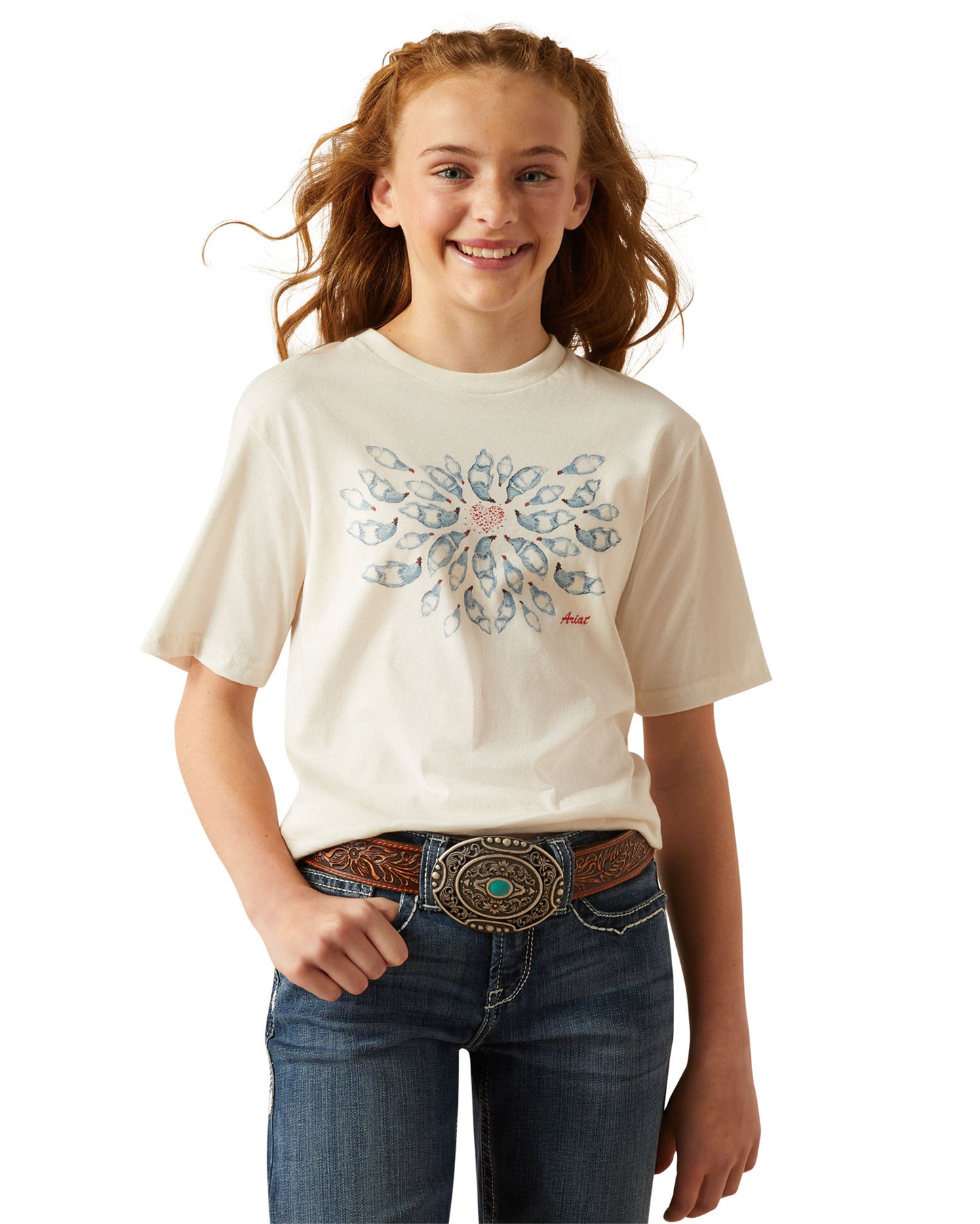 Kids' Ariat Chicken Love T-Shirt by Ariat from Skip’s Western Outfitters | ARI-10058864-XS-R