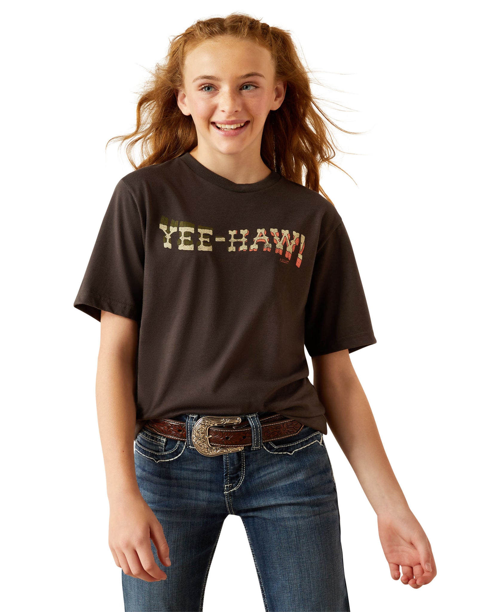 Kids' Ariat Yee Haw Twist T-Shirt by Ariat from Skip’s Western Outfitters | ARI-10058867-XS-R