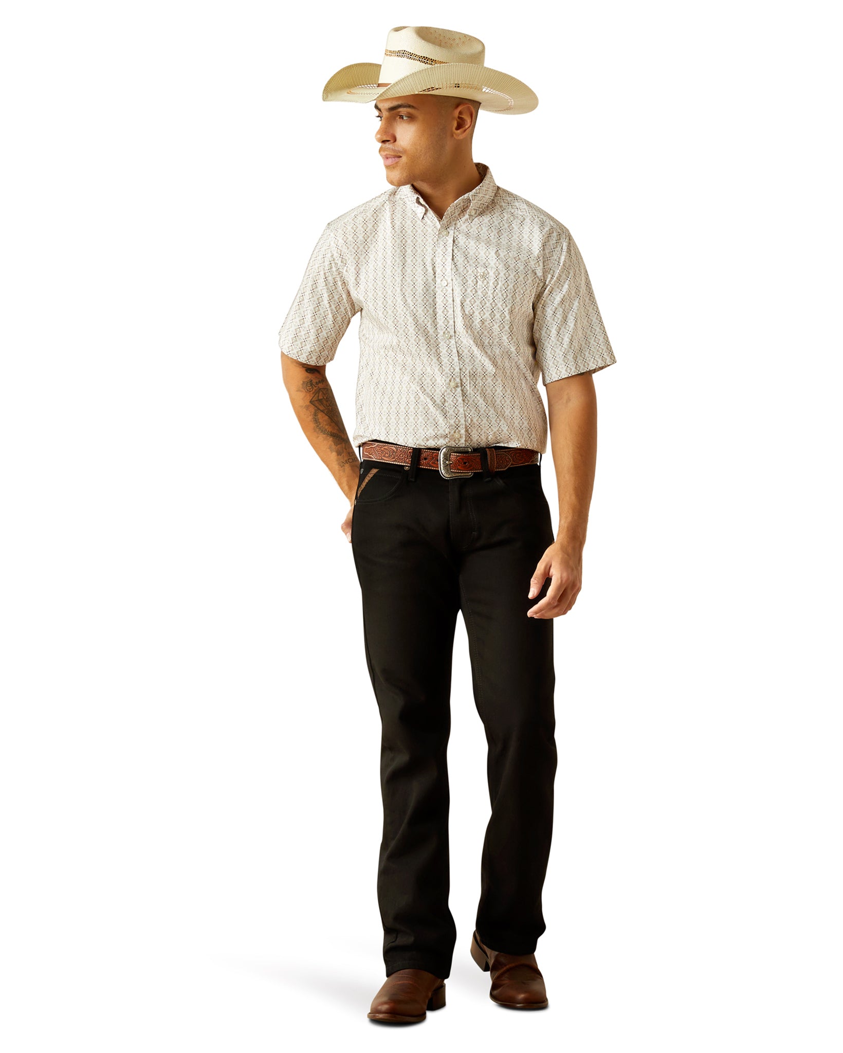 Men's Carlo Classic Fit Shirt by Ariat from Skip’s Western Outfitters | ARI-10059009-XS-SAND