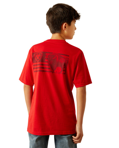 Kids' Ariat Etched Buffalo Flag T-Shirt
