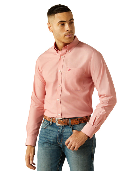 Men's Wrinkle Free Solid Fitted Shirt by Ariat from Skip’s Western Outfitters | ARI-10059156-XS-R