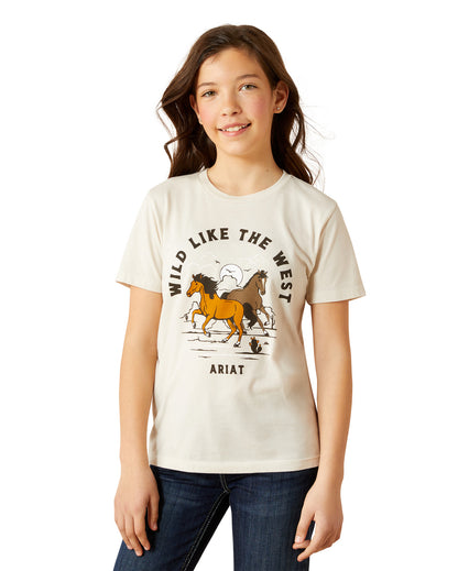 Girls' Ariat Wild Like The West T-Shirt - 10063752 by Ariat from Skip’s Western Outfitters | ARI-10063752-XS-NATURAL