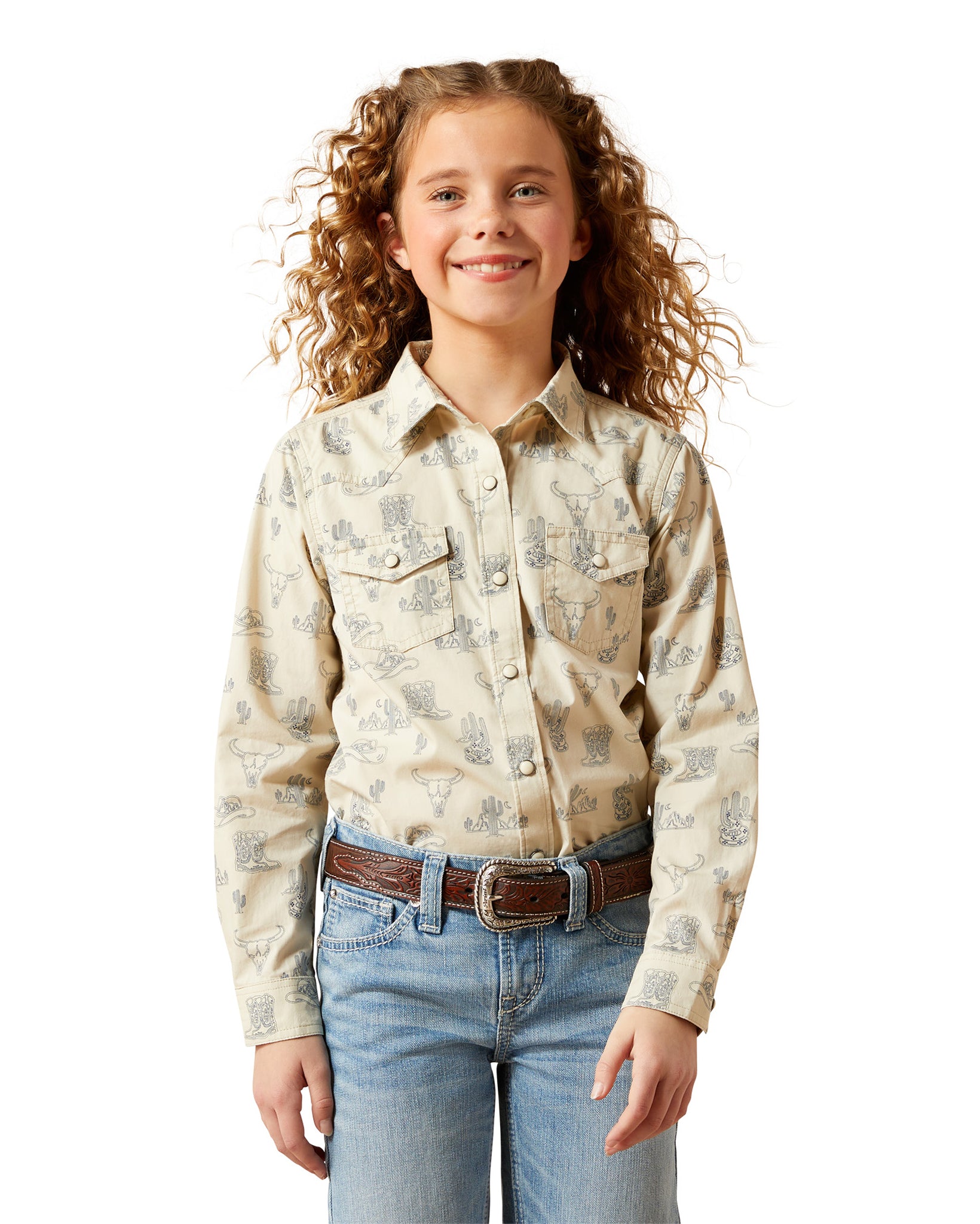 Girls' Mila Shirt - 10065863 by Ariat from Skip’s Western Outfitters | ARI-10065863-XS-DESERTED-PRINT