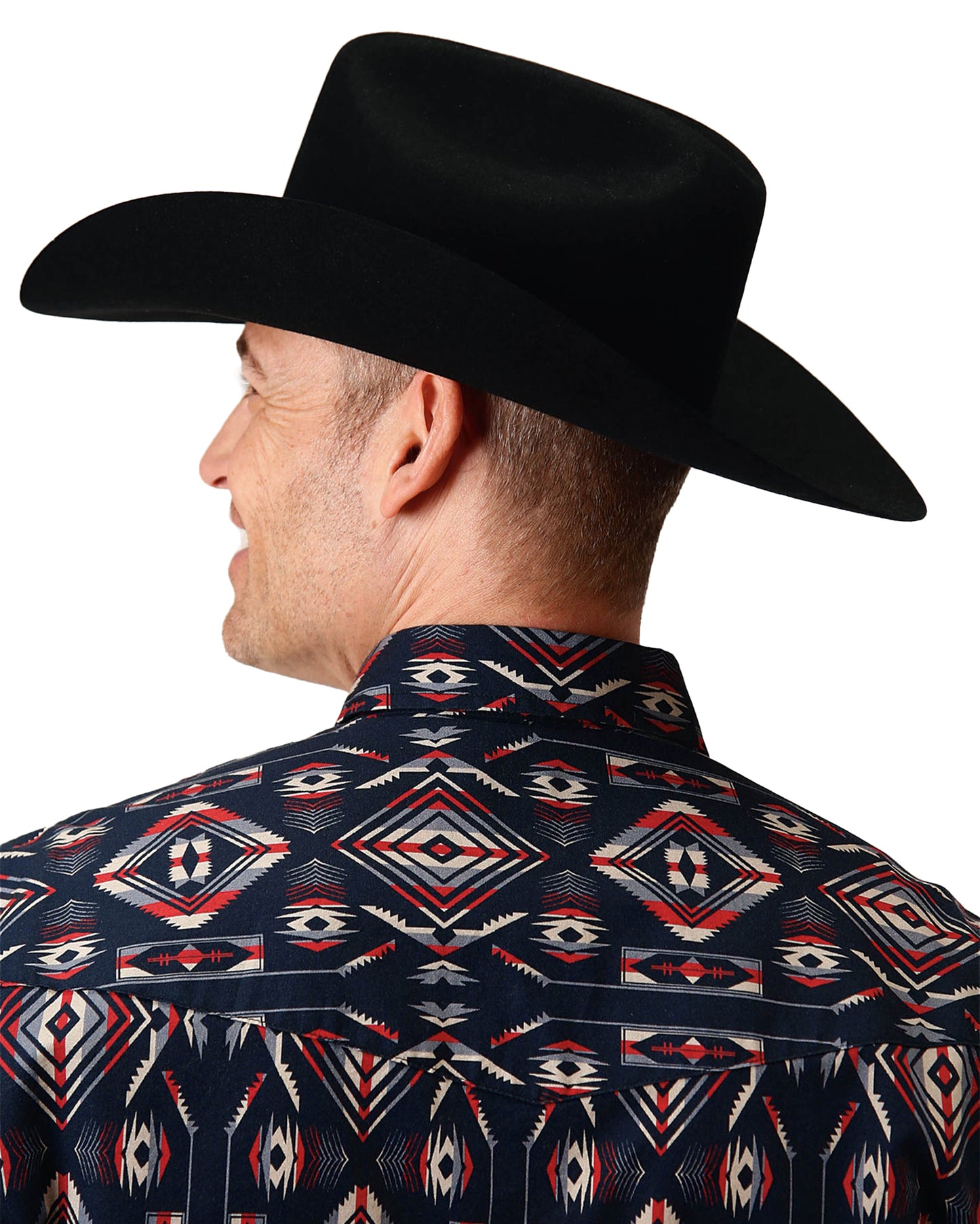 Men's Long Sleeve Vertical Aztec Western Shirt