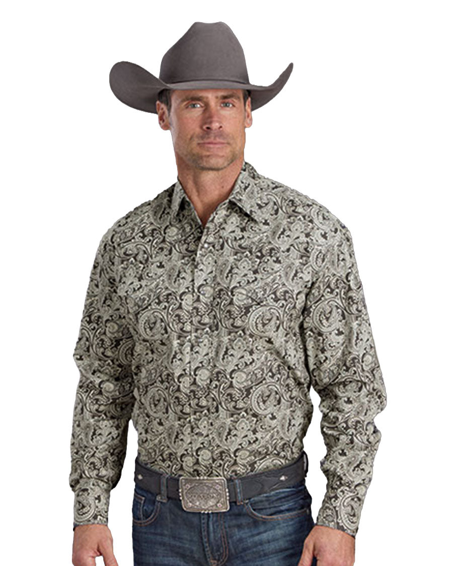 Men's 2 Pocket Western Snap Shirt - 11-001-0425-1024 Gy