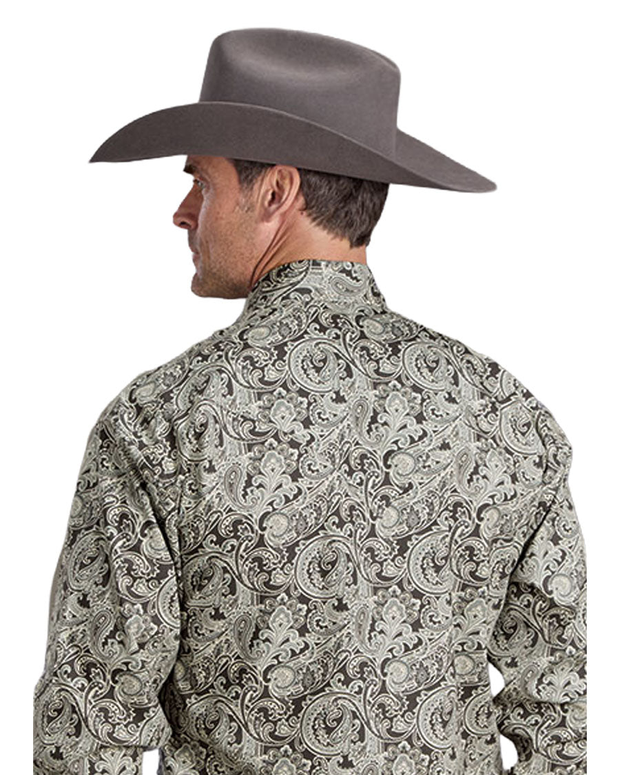 Men's 2 Pocket Western Snap Shirt - 11-001-0425-1024 Gy