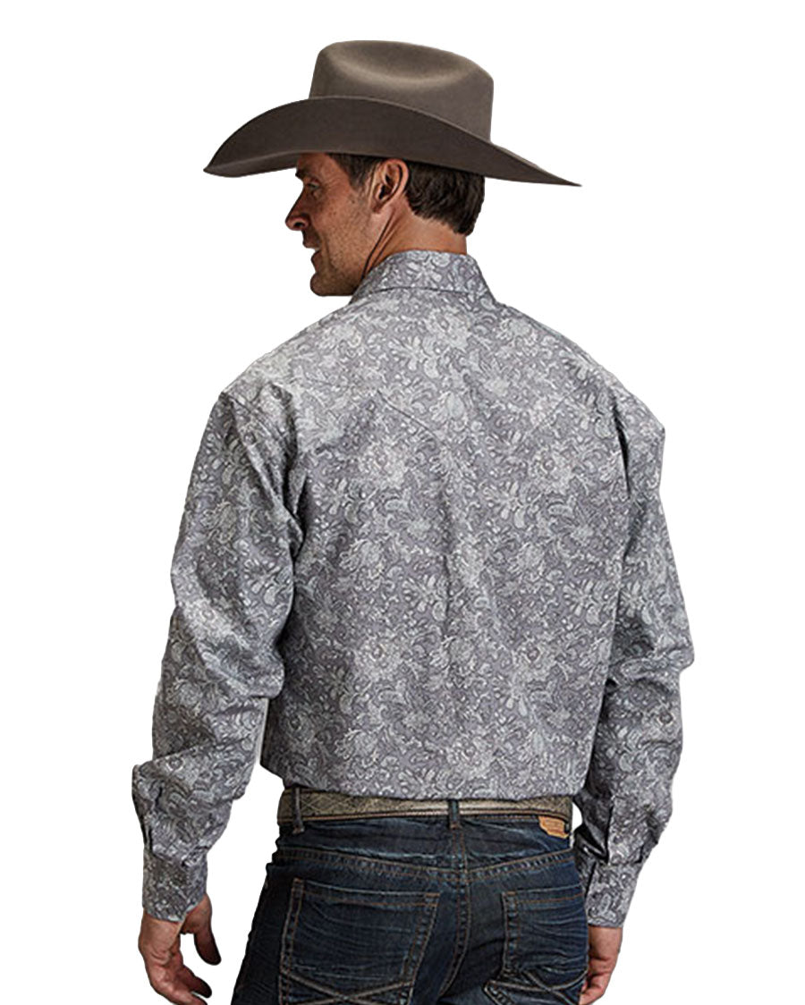 Men's Silver Spring Paisley Long Sleeve Western Shirt - 11-001-0425-2056 GY