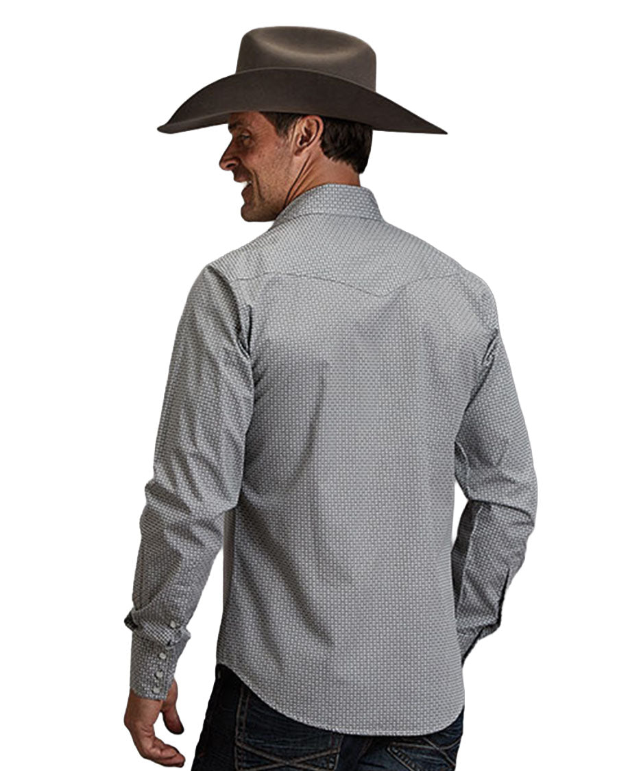 Men's Original Rugged Western Snap Shirt- 11-001-0425-2058 Gy