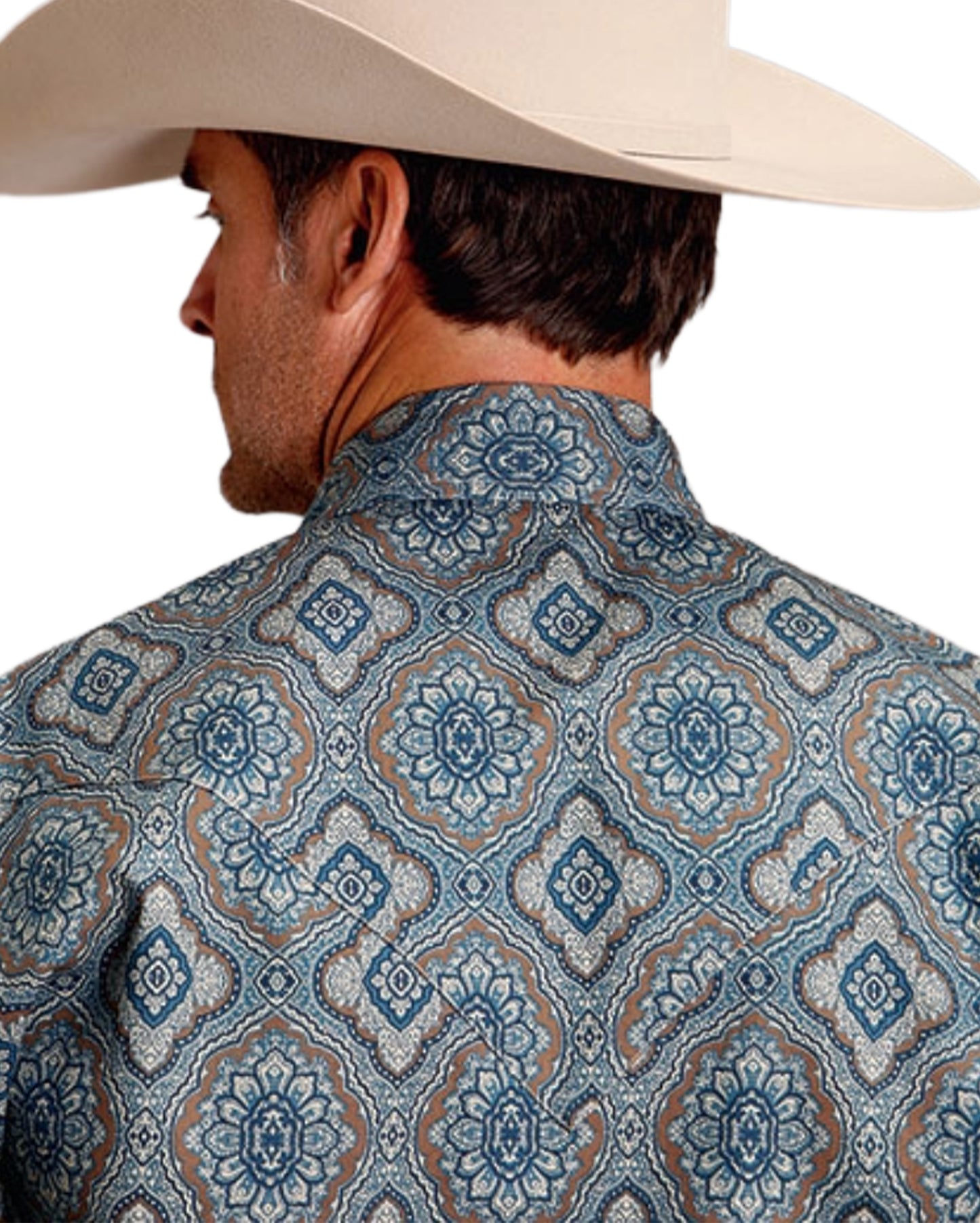 Men's Sierra Paisley Print On Cotton Poplin Western Shirt - 11-001-0425-6006 Bu