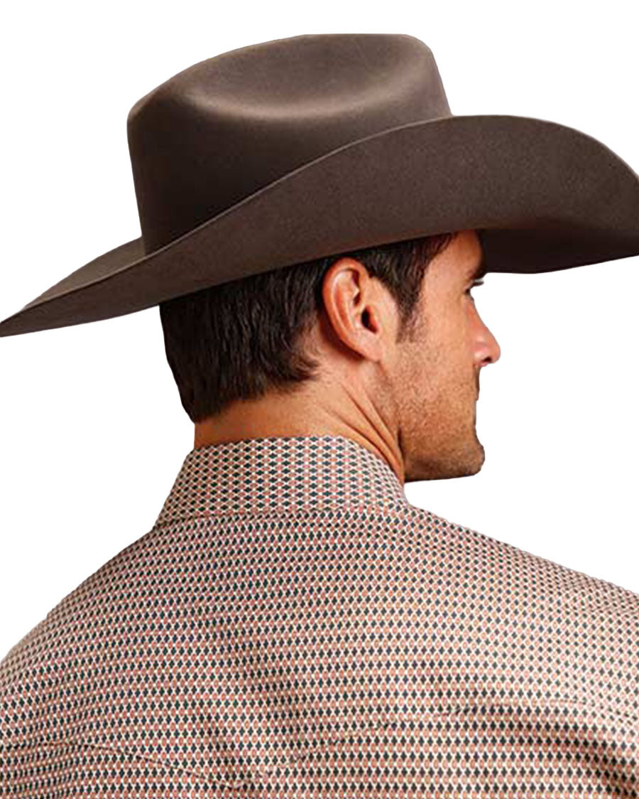Men's Geo Print On Cotton Poplin Western Shirt - 11-001-0425-7000 RT