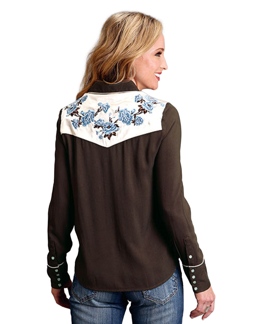 1911 Solid Rayon Western Blouse - 11-050-0565-0129 Br