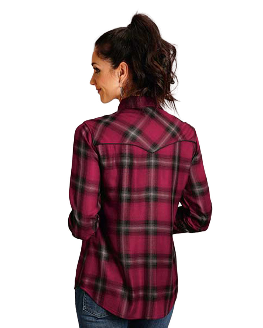 Women's Western Brushed Plaid Blouse - 11-050-0565-6072 WI