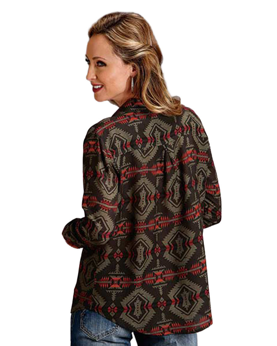 Aztec Snap Front Collared Blouse - 11-050-0590-6070 Br