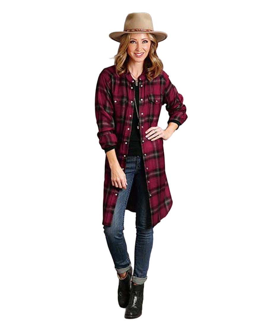 Harvest Plaid Tie Shirt Dress - 11-057-0597-6072 WI