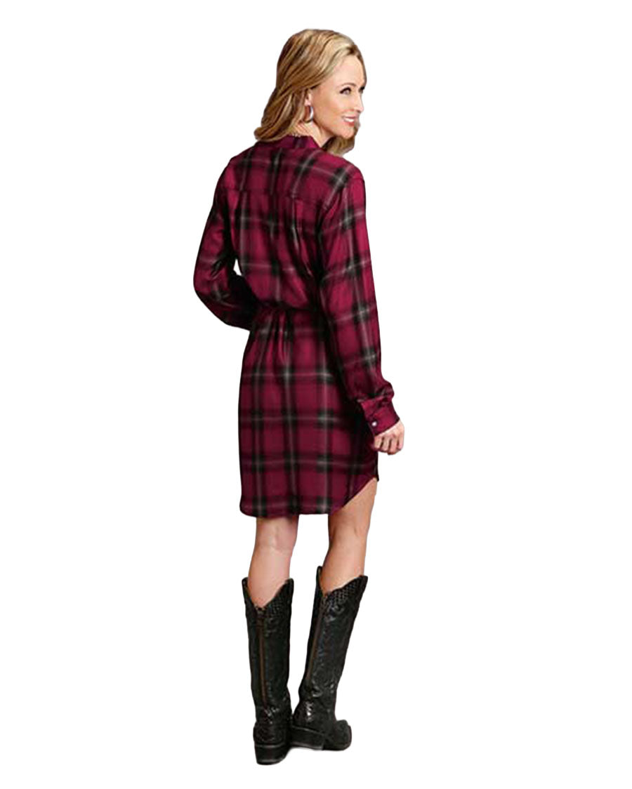 Harvest Plaid Tie Shirt Dress - 11-057-0597-6072 WI