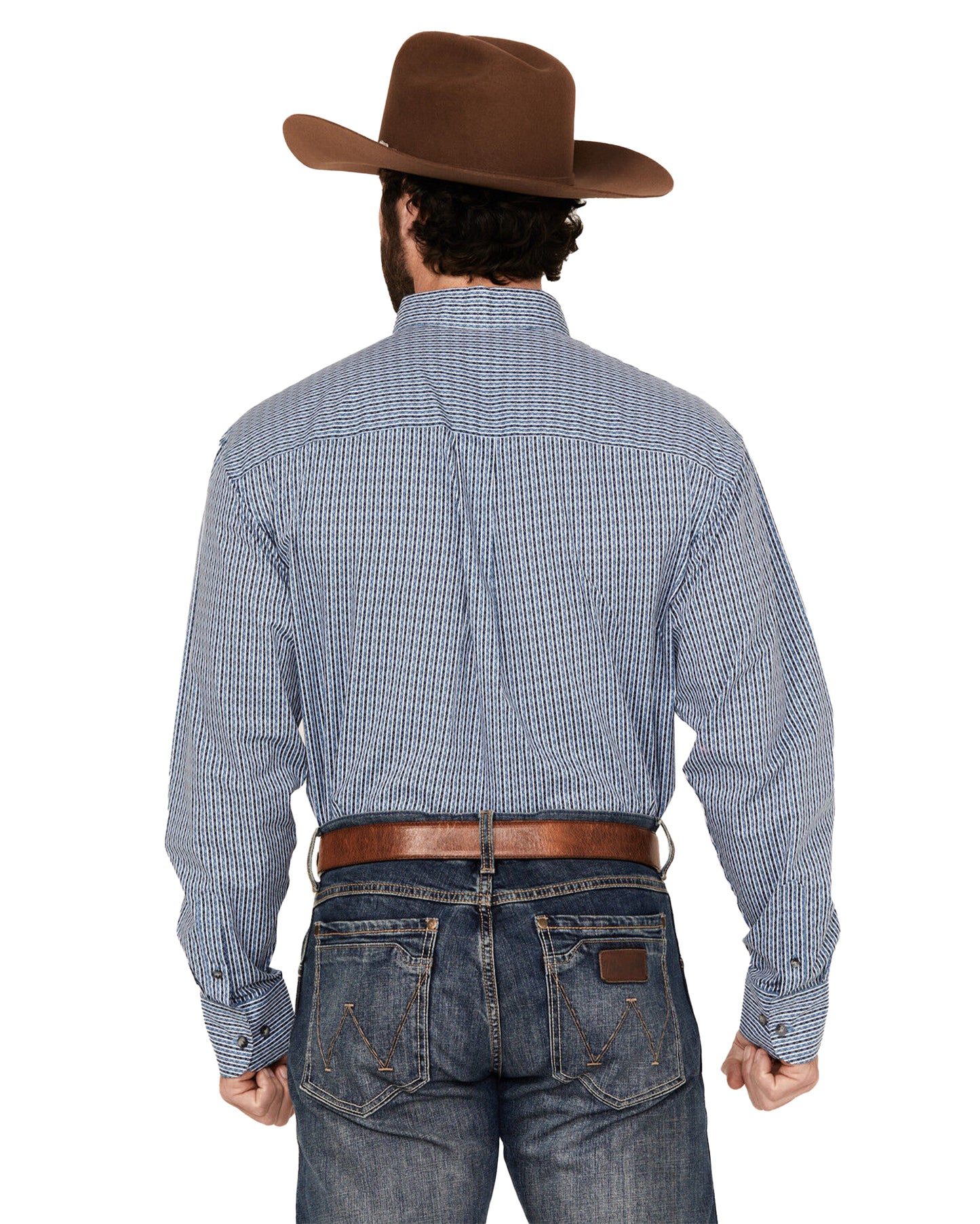 Men's Striped Geo Print Long Sleeve Western Shirt