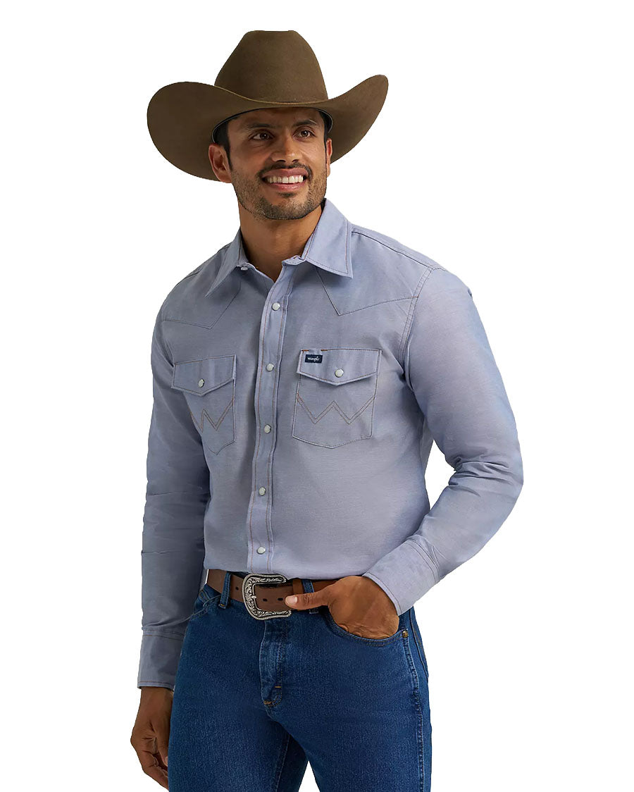 Mens Cowboy Cut Western Snap Chambray Work Shirt - 1070130Mw - 112370330