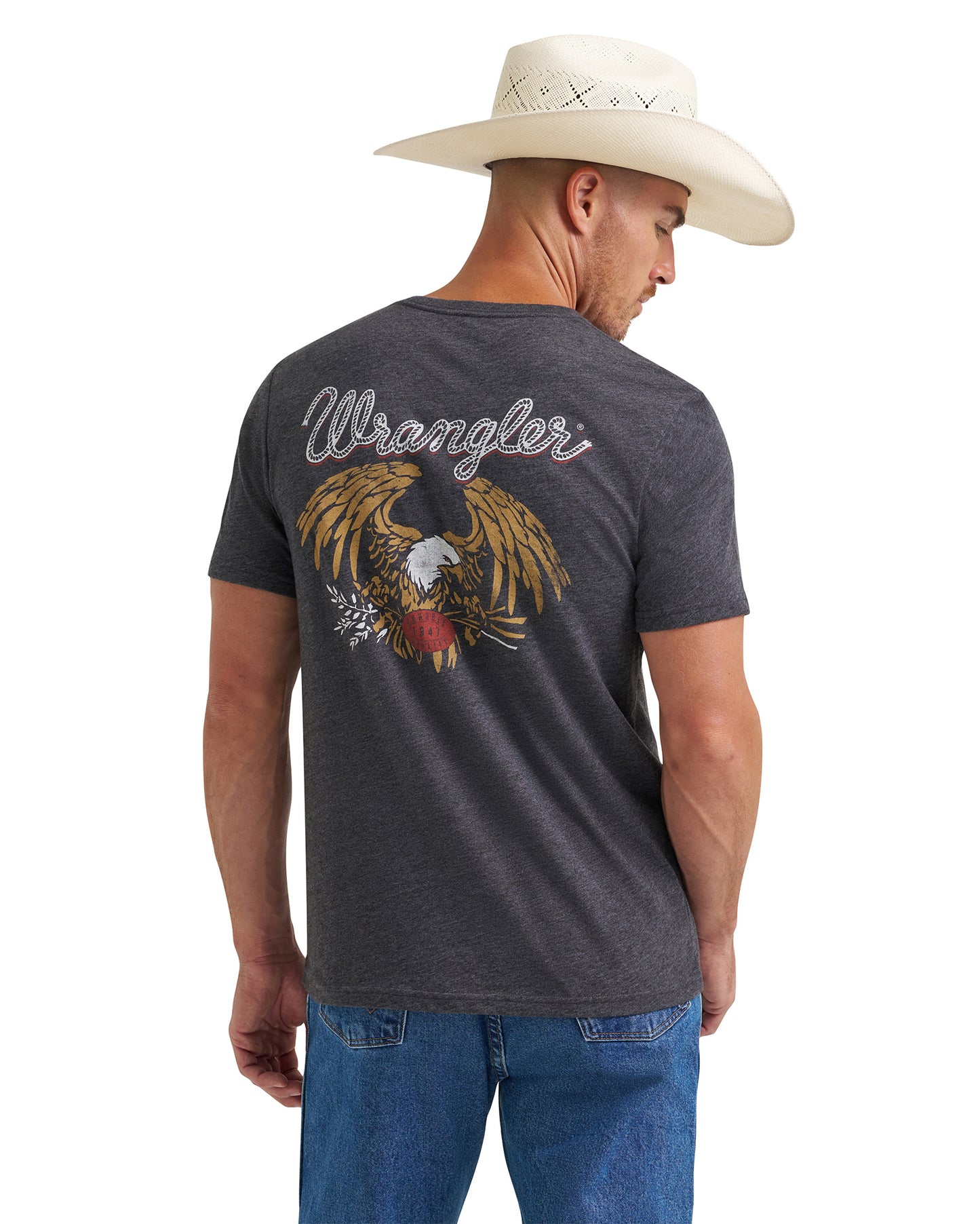 Men's Flying Eagle Back Graphic T-Shirt - 112372857