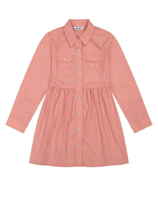 Wrangler Girls' Long Sleeve Snap Dress - 112382659