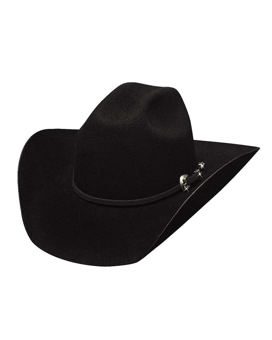 Kingman Jr. Premium Wool Hat by Bullhide from Skip’s Western Outfitters | MOT-0646BL-ELASTIC-OSFM-BLACK
