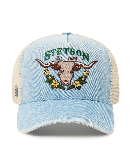 Longhorn With Floral Embroidery Ball Cap