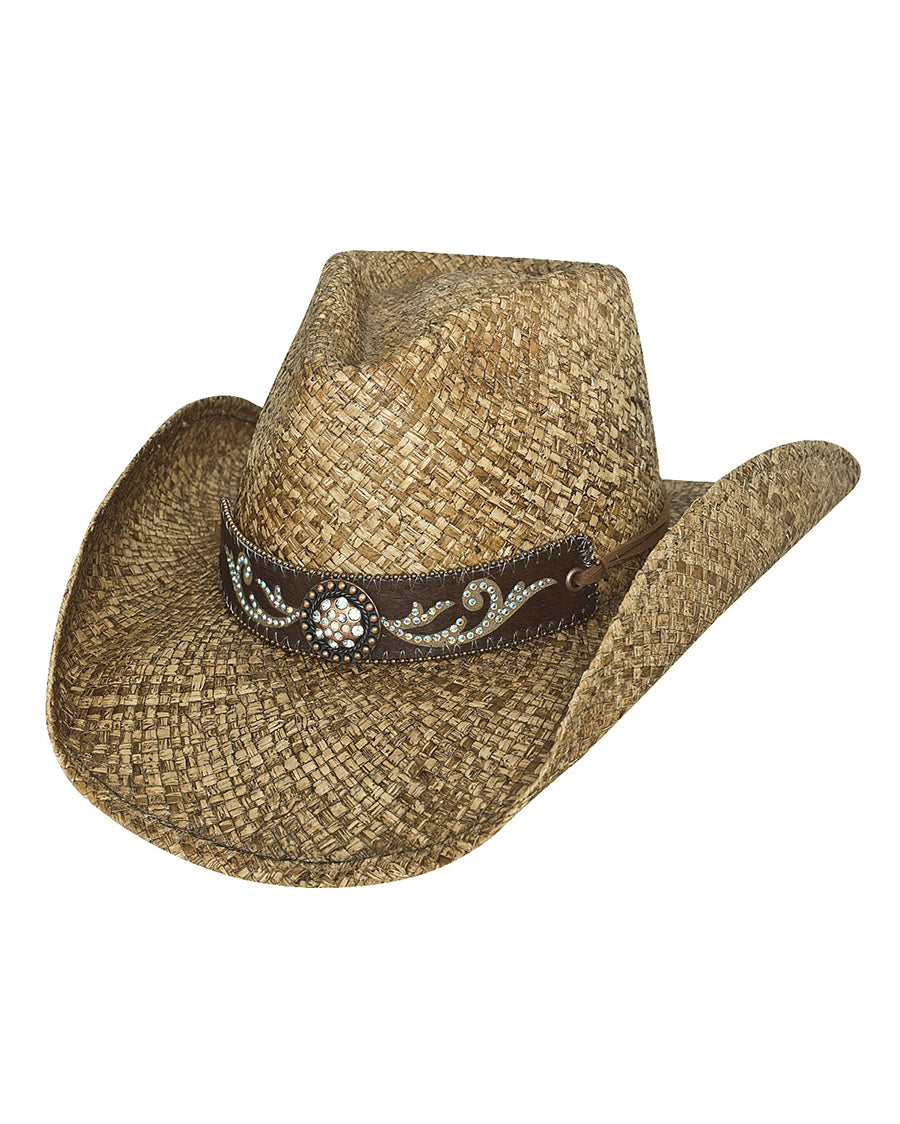 Women's Tennessee River Raffia Hat by Bullhide from Skip’s Western Outfitters | MOT-2794-S-BROWN