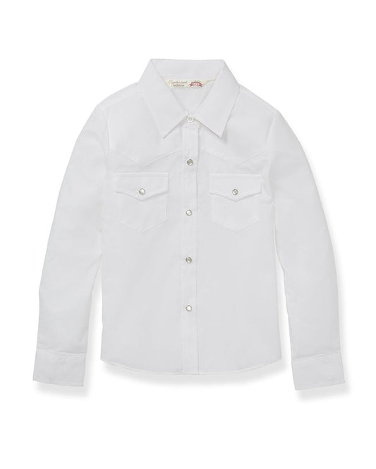 Girls' Long Sleeve Solid Snap Shirt