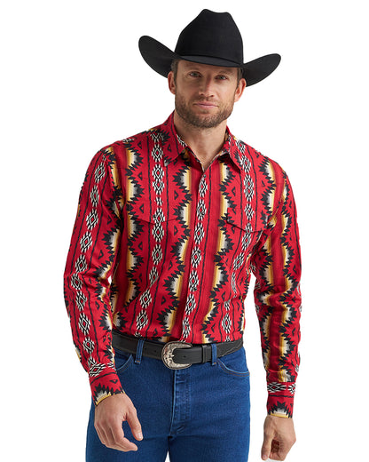 Men's Checotah® Long Sleeve Western Snap Printed Shirt by Wrangler from Skip’s Western Outfitters | WRA-112369430-S-REG
