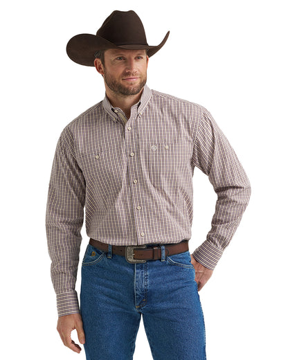 Men's George Strait™ Long Sleeve Button Down Two Pocket Shirt - 112369635 by Wrangler from Skip’s Western Outfitters | WRA-112369635-S-REG