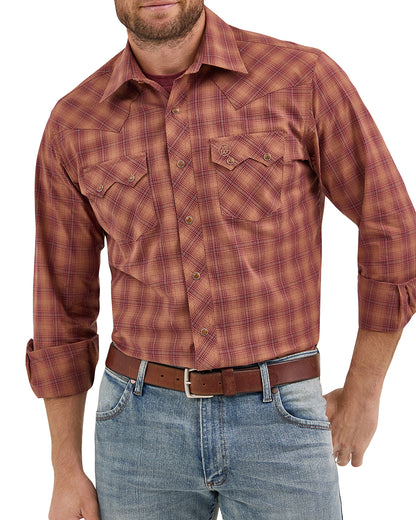 Men's Retro® Long Sleeve Sawtooth Snap Pocket Western Shirt by Wrangler from Skip’s Western Outfitters | WRA-112369550-S-REG