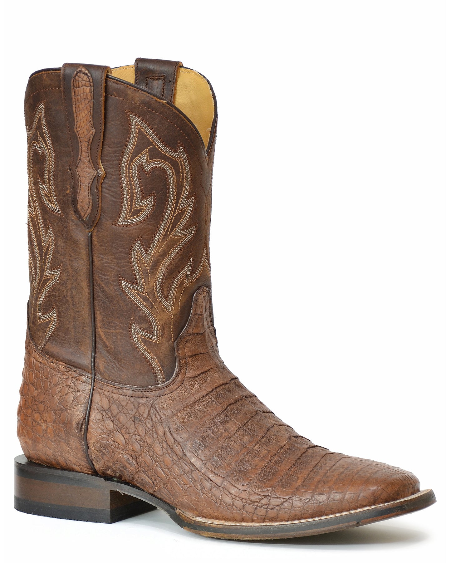 Men's Cameron Burnished Brown Western Boots by Stetson from Skip’s Western Outfitters | KAR-12-020-8819-3805 BR-090-D