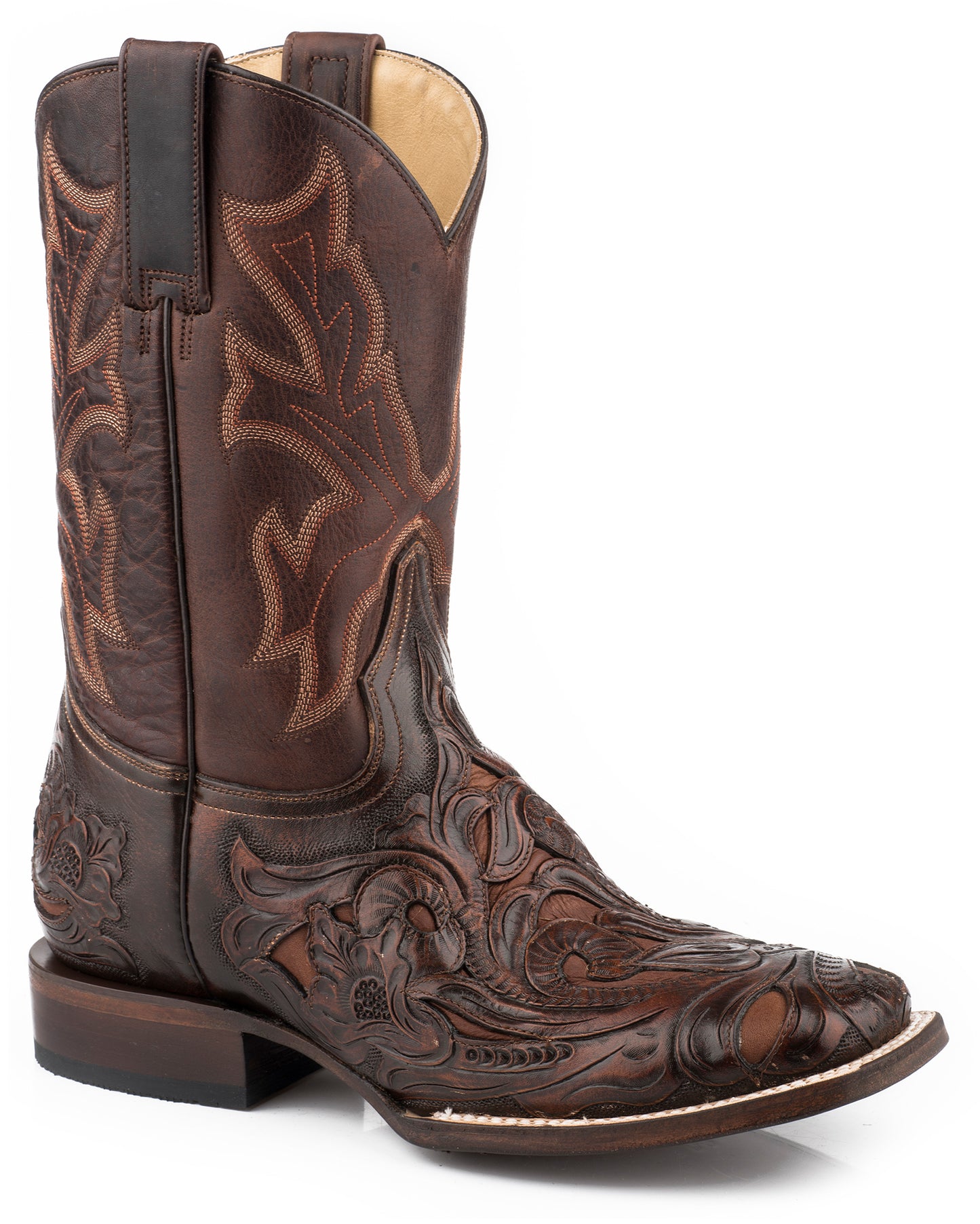 Men's Wicks Hand Tooled Western Boots by Stetson from Skip’s Western Outfitters | KAR-12-020-8872-3765 BR-070-D